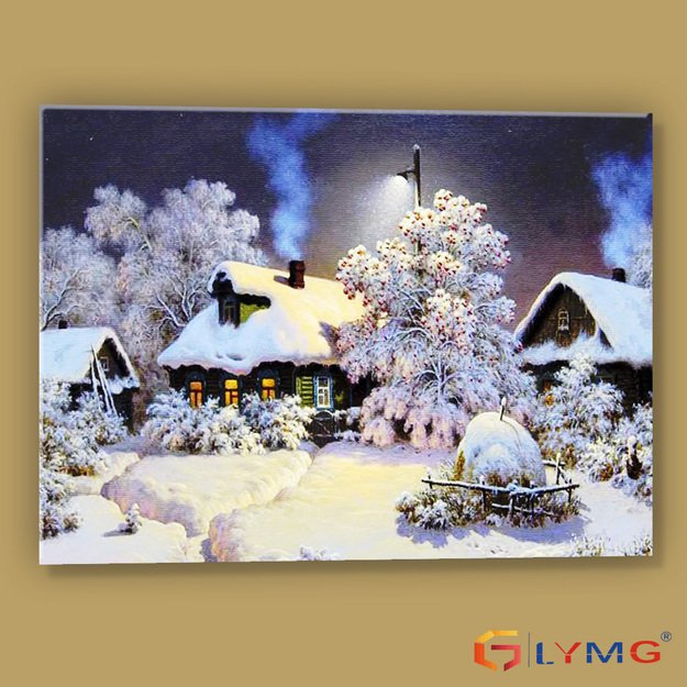 Dimanta mozaīka 5d 30x35cm (35x40cm) māja, ziema