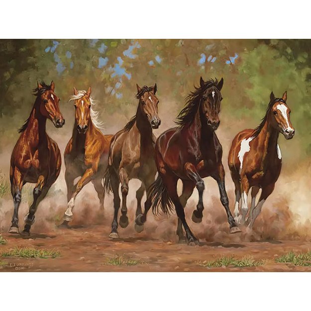 Diamond Painting 5D 45x30cm (50x35cm) Running Horses