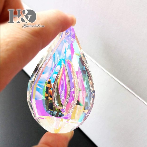 Rainbow Crystal Teardrop Pendant (7,62x4,90cm) - crystal H&D
