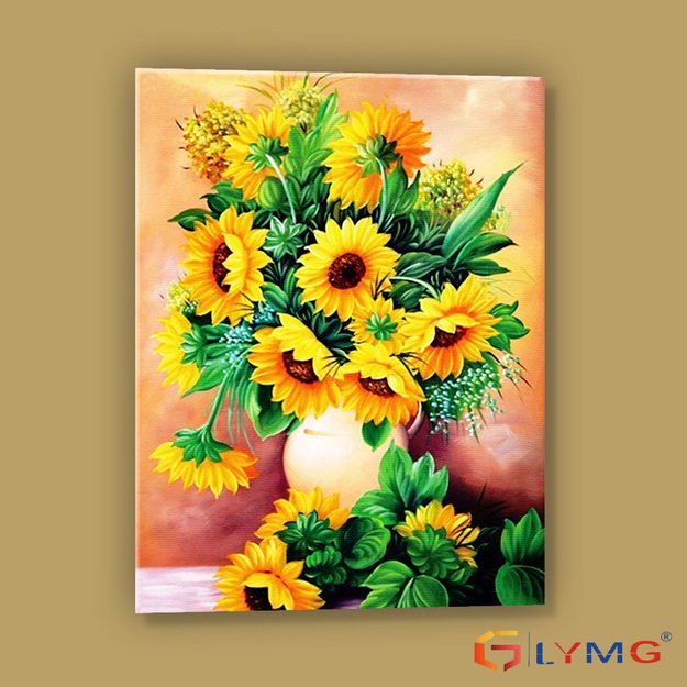 Diamond Painting 5D 30x40cm (35x45cm) Sunflower Bouquet in Vase