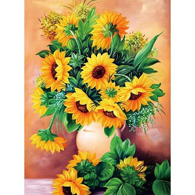 Diamond Painting 5D 30x40cm (35x45cm) Sunflower Bouquet in Vase