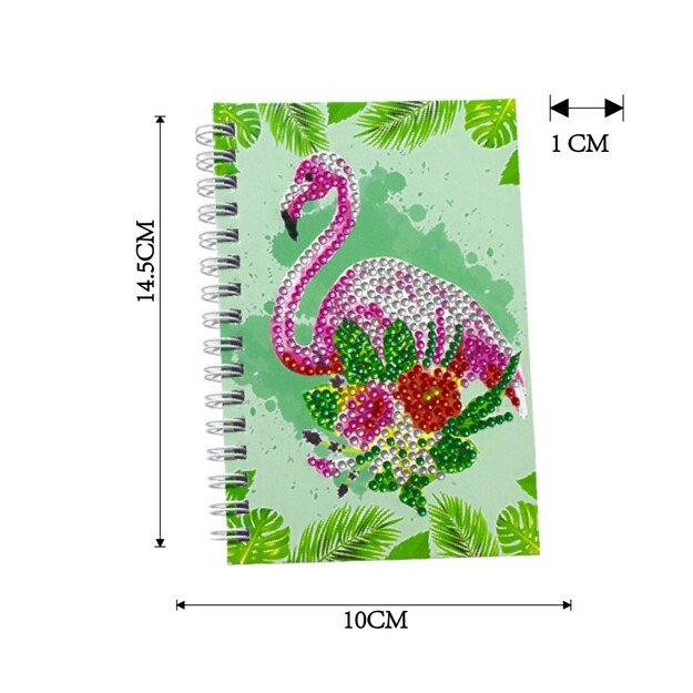 Diamond Painting Notebook “Flamingo”, 10x14.5 cm, DIY Kit
