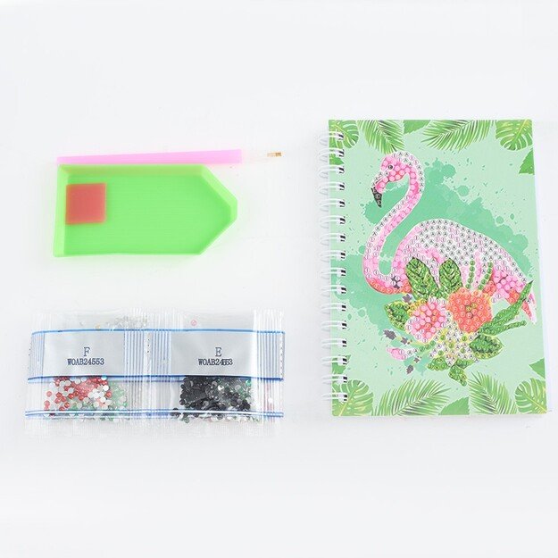 Diamond Painting Notebook “Flamingo”, 10x14.5 cm, DIY Kit