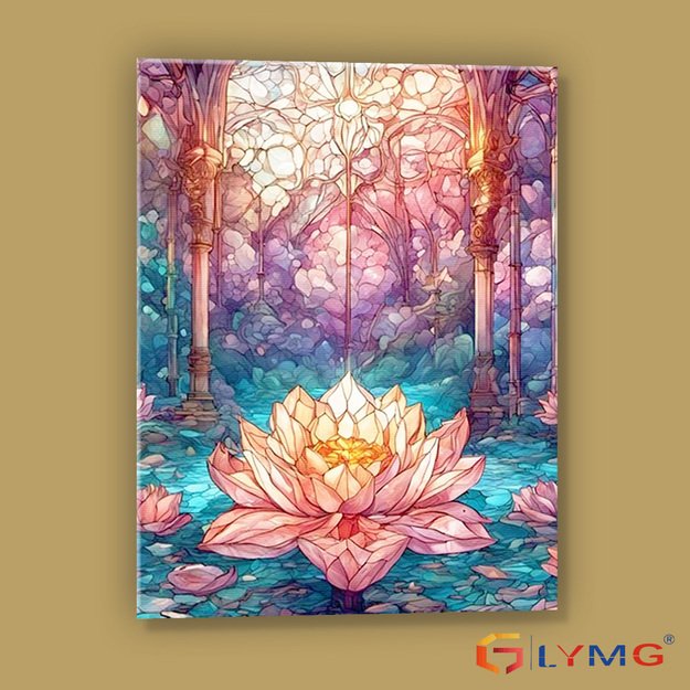 Dimanta mozaīka 5D 30x40cm (35x45cm) lotosa zieds ūdenī