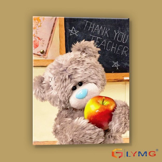 5D diamond painting set 30x40cm (35x45cm) teddy bear, apple