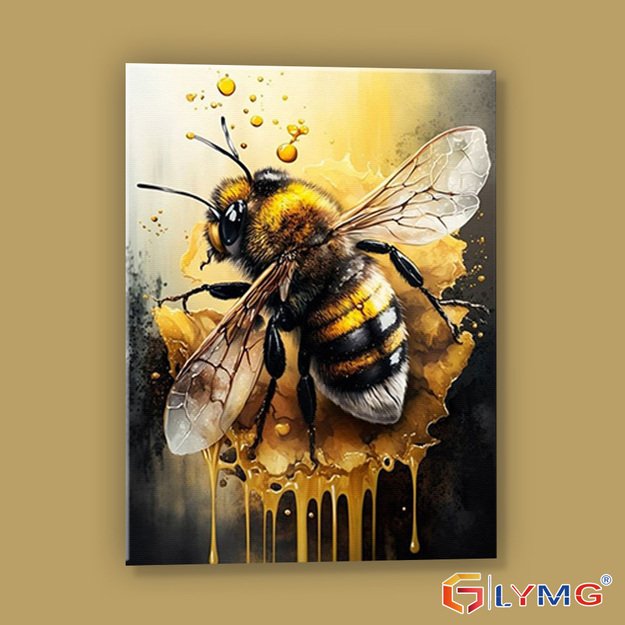 Dimanta mozaīka 5D 30x40cm (35x45cm) bite uz tekoša medus