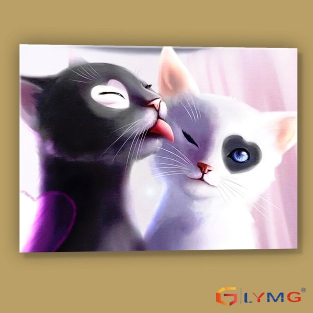 5D diamond painting set 30x40cm (35x45m) two cats