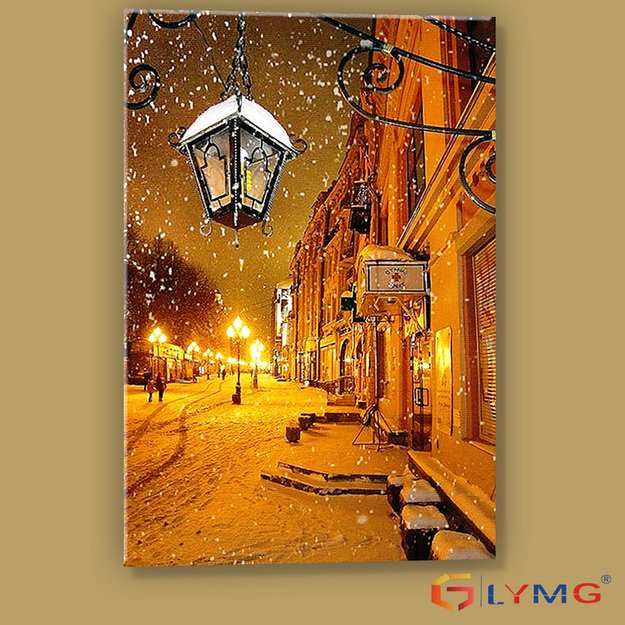 Diamond Painting 5D 30x45cm (35x50cm) Winter Old Town Street with Lights