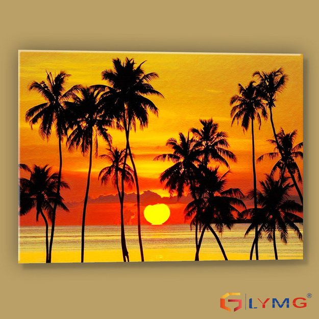 Diamond Painting 5D 40x30cm (45x35cm) Tropical Sunset with Palm Trees