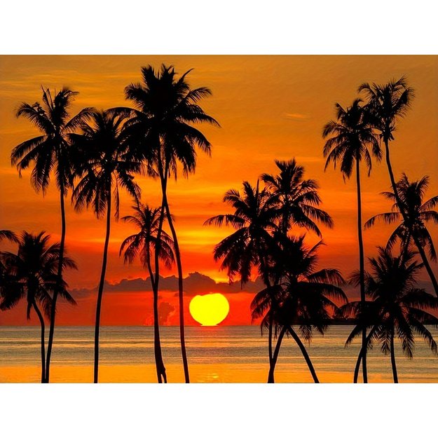 Diamond Painting 5D 40x30cm (45x35cm) Tropical Sunset with Palm Trees