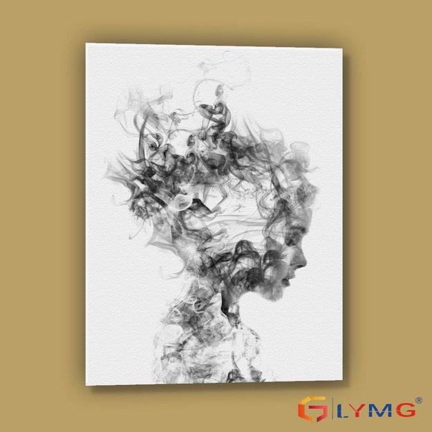Dimanta mozaīka 5D 30x40cm (35x45cm) sievietes portrets dūmu efekta stilā