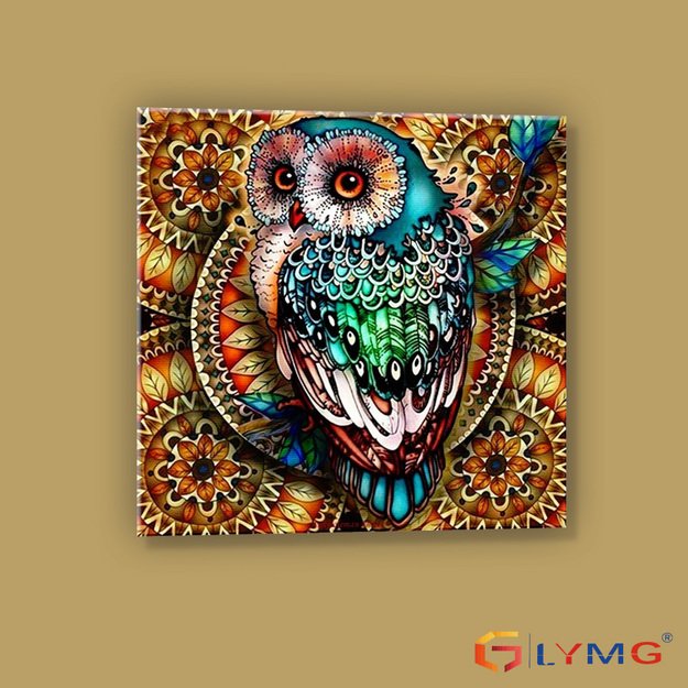 Diamond Painting 5d 30x30cm (35x35cm) Stained Glass Owl