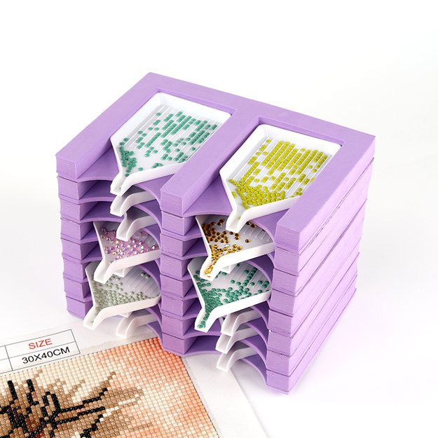 Diamond Painting 16 Tray Tower Organizer, Lavender