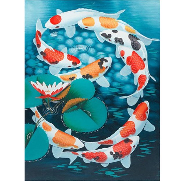 Diamond Painting 5D 30x40cm (35x45cm) Koi Fish Circle