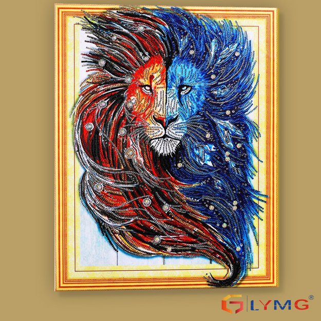 Dimanta mozaīka 5d lauva 40x50cm (47x57cm)