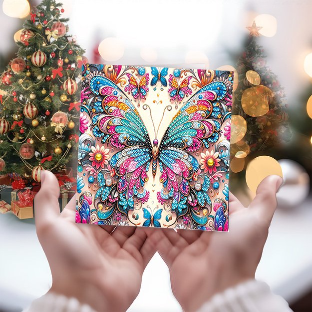 Diamond Painting Greeting Card Kit (6 pcs) “Butterfly”, with Envelopes, DIY Kit