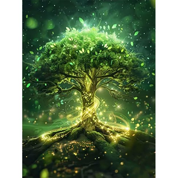 Diamond Painting 5D 30x40cm (35x45cm) Green Tree