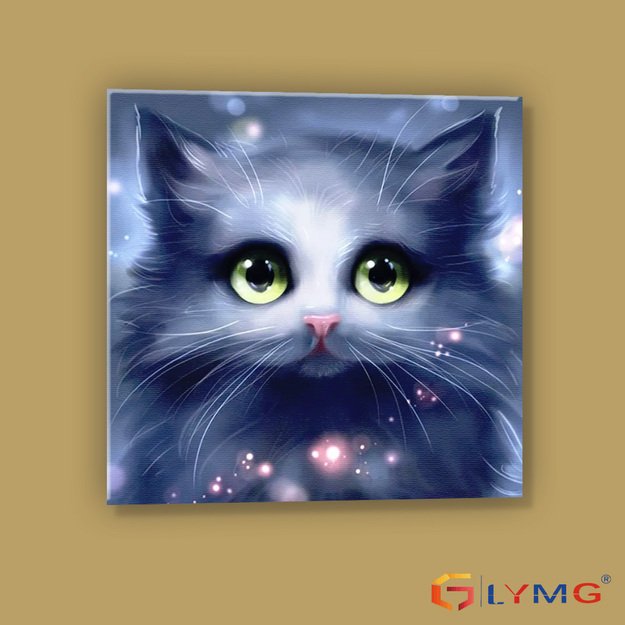 5D diamond painting set 30x30cm (35x35cm) blue kitten