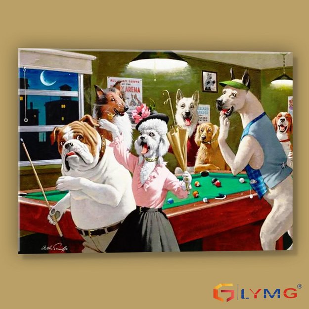 Diamond Painting 5D 40x30cm (45x35cm) Dogs Playing Pool