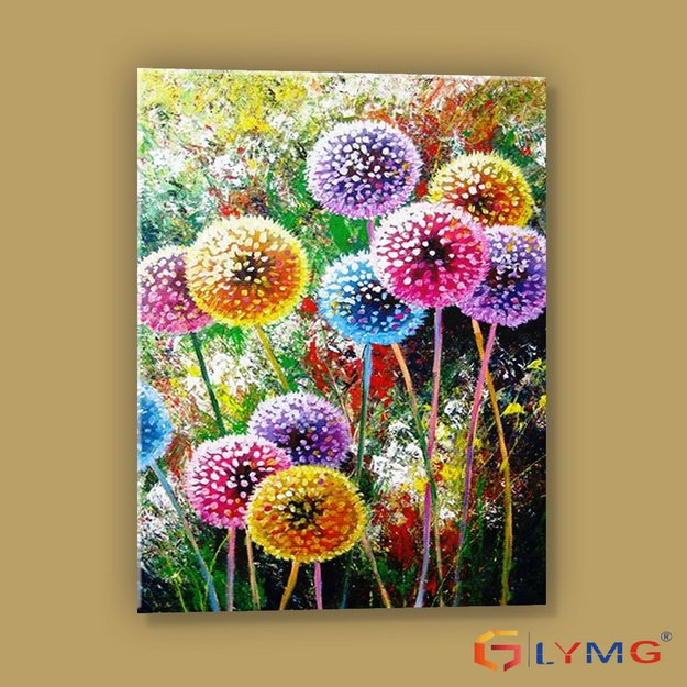 Dimanta mozaīka 5D 30x40cm (35x45cm) krāsainas pienenes mākslinieciskā stilā