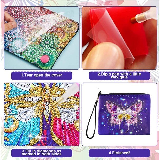 Diamond Painting Bag “Butterfly”, 21x16 cm, DIY Kit