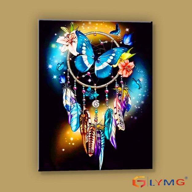 Diamond Painting 5D 30x40cm (35x45cm) Dreamcatcher with Butterfly