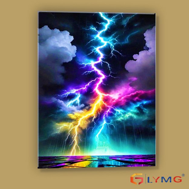 Diamond Painting 5D 30x40cm (35x45cm) Colorful Lightning in Sky