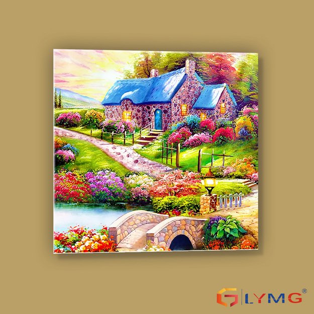 Dimanta mozaīka 5d 30x30cm (35x35cm) lauku sētas ainava