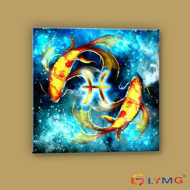 Diamond Painting 5D 30x30cm (35x35cm) Zodiac Sign Pisces