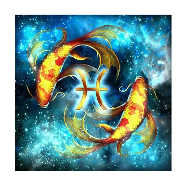 Diamond Painting 5D 30x30cm (35x35cm) Zodiac Sign Pisces