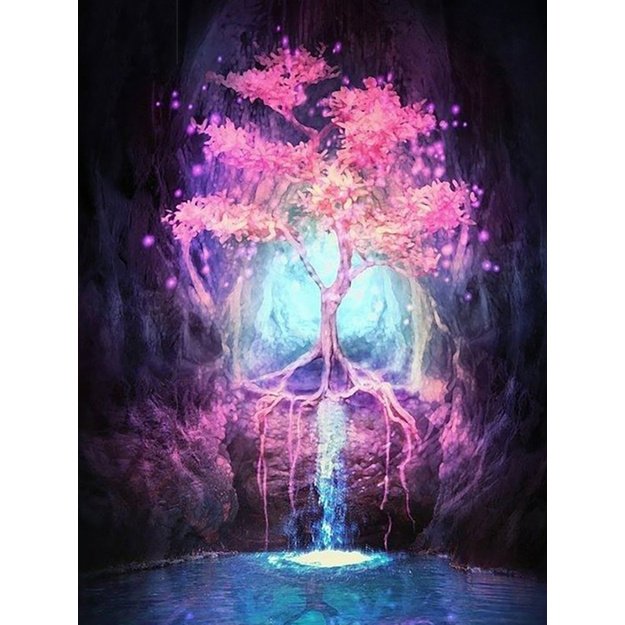 Diamond Painting 5D 30x40cm (35x45cm) Tree and water Spring Composition