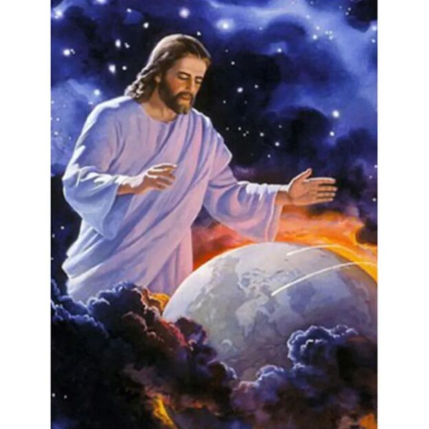 Pilno dėliojimo mozaikinė dėlionė 30x45cm (35x50cm) Jėzus, žemė